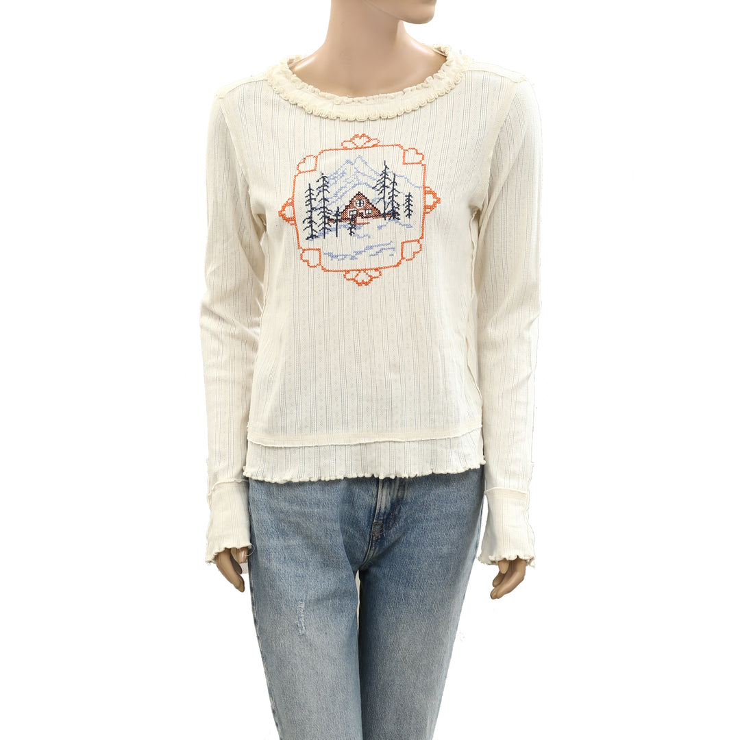 Free People We The Free Through The Woods Tee Blouse Top