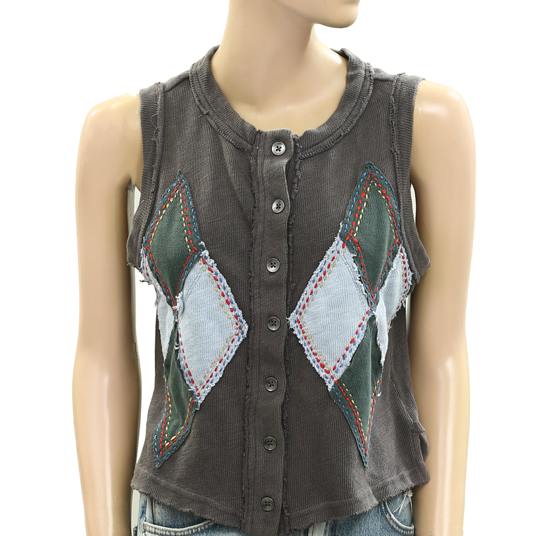 Free People We The Free Argyle Craft Vest Top