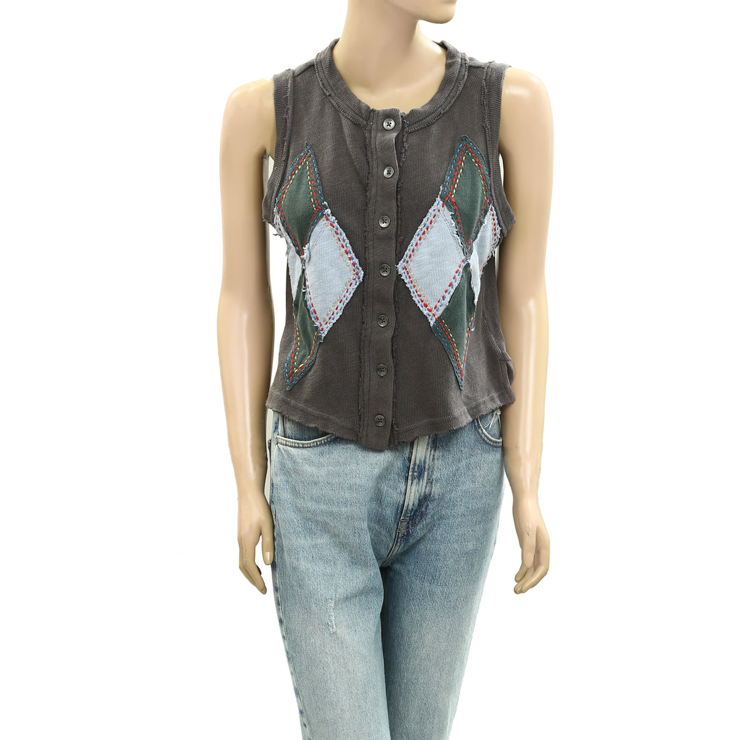 Free People We The Free Argyle Craft Vest Top