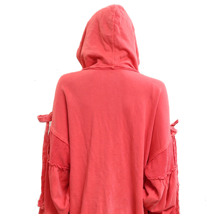 Free People Bow Girl Sweatshirt Hoodie Jacket Top