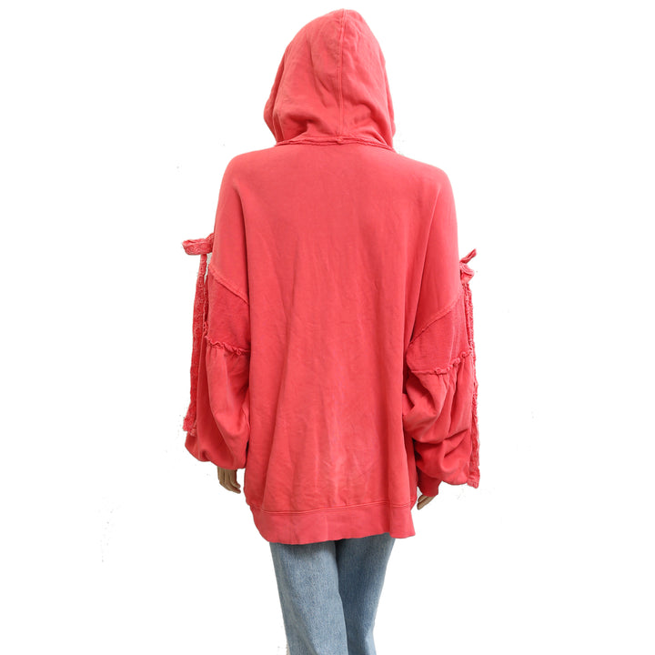 Free People Bow Girl Sweatshirt Hoodie Jacket Top