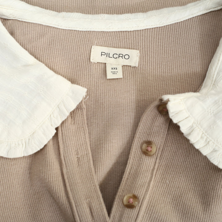 By Anthropologi Pilcro The Keira Collared Button-Front Blouse Top