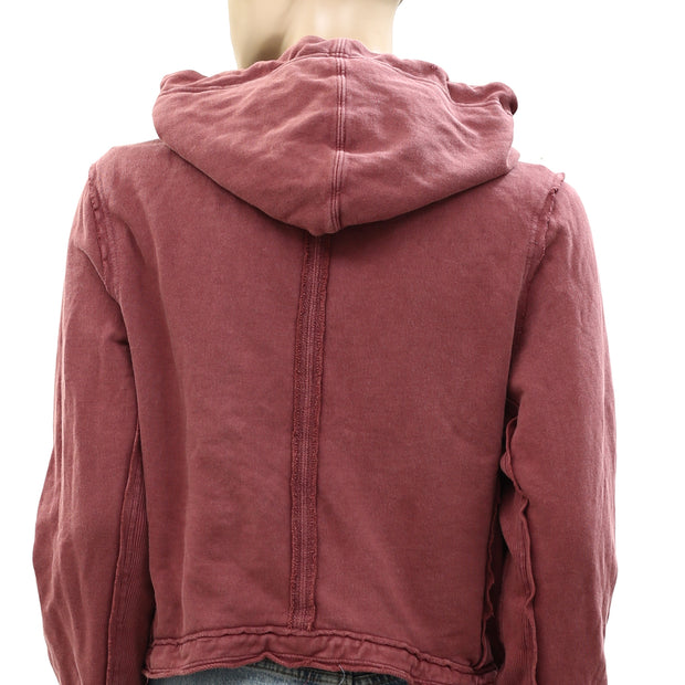 Free People We The Free You Asked For It Moto Hooded Jacket Top