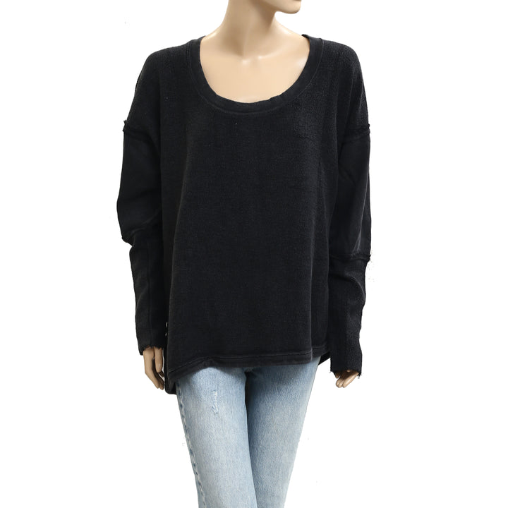 Free People Midnight Drift Pullover Sweatshirt Top