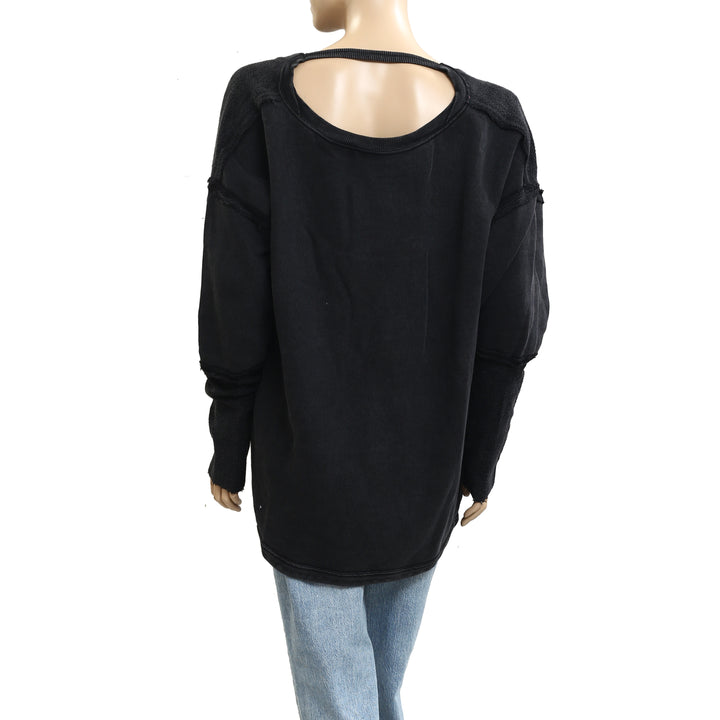 Free People Midnight Drift Pullover Sweatshirt Top