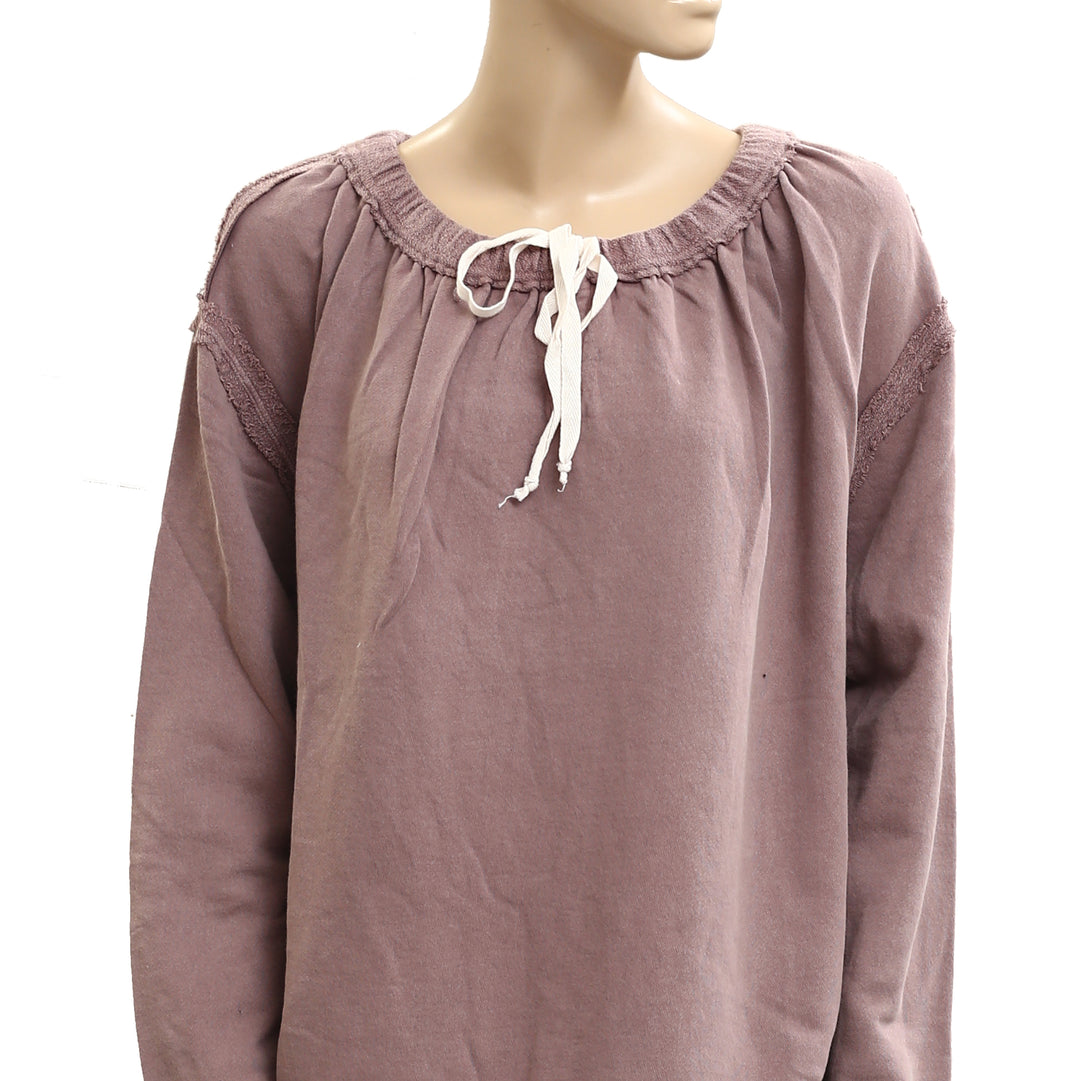 Free People Picnic Sweatshirt Blouse Top