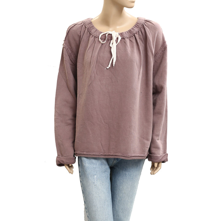 Free People Picnic Sweatshirt Blouse Top