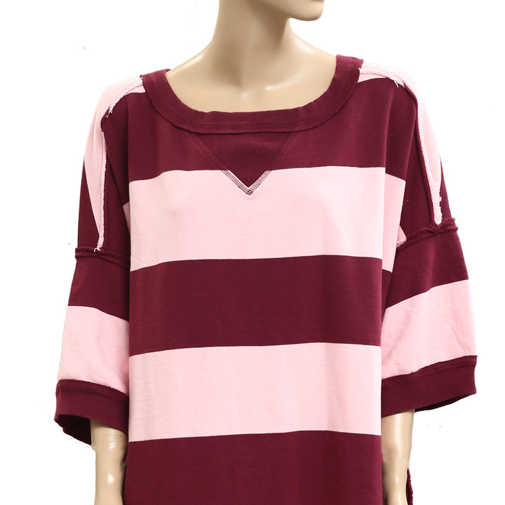 Free People We The Free Out Here Striped Maxi Sweatshirt Dress