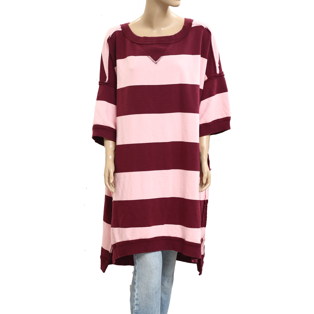 Free People We The Free Out Here Striped Maxi Sweatshirt Dress