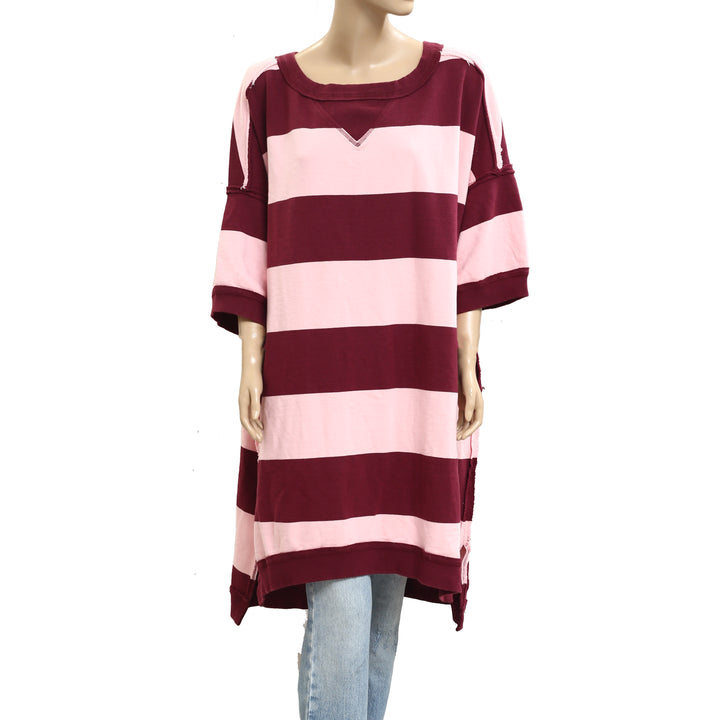 Free People We The Free Out Here Striped Maxi Sweatshirt Dress
