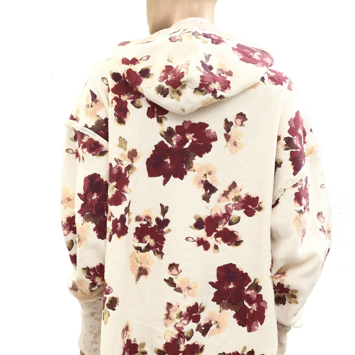 Free People Bali Bring Me Roses Sherpa Pullover Hoodie Top