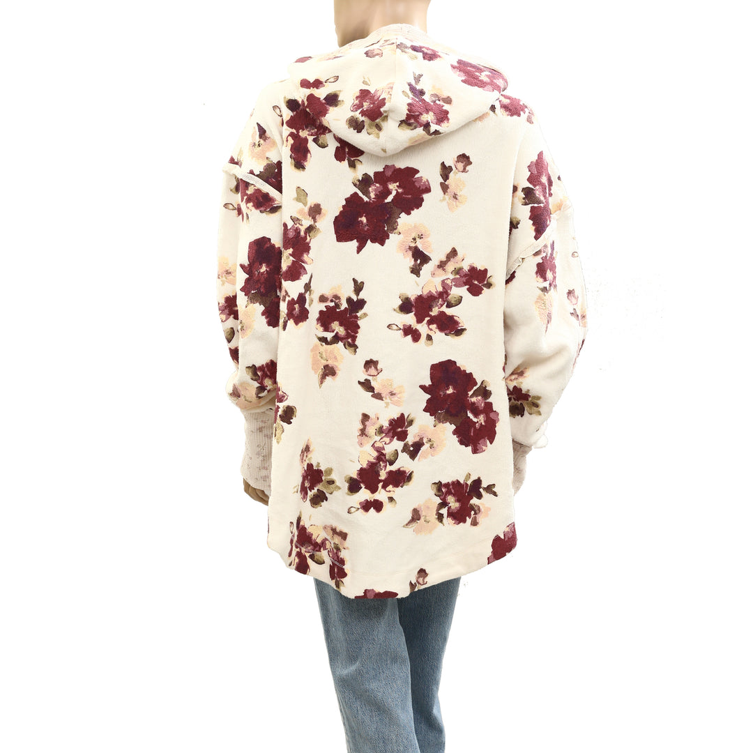 Free People Bali Bring Me Roses Sherpa Pullover Hoodie Top