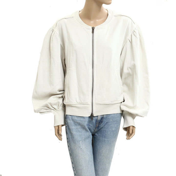 Free People Okayyy Sweatshirt Bomber Jacket Top