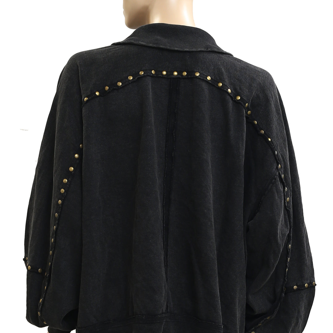 Free People We The Free Studded Pullover Sweatshirt Top