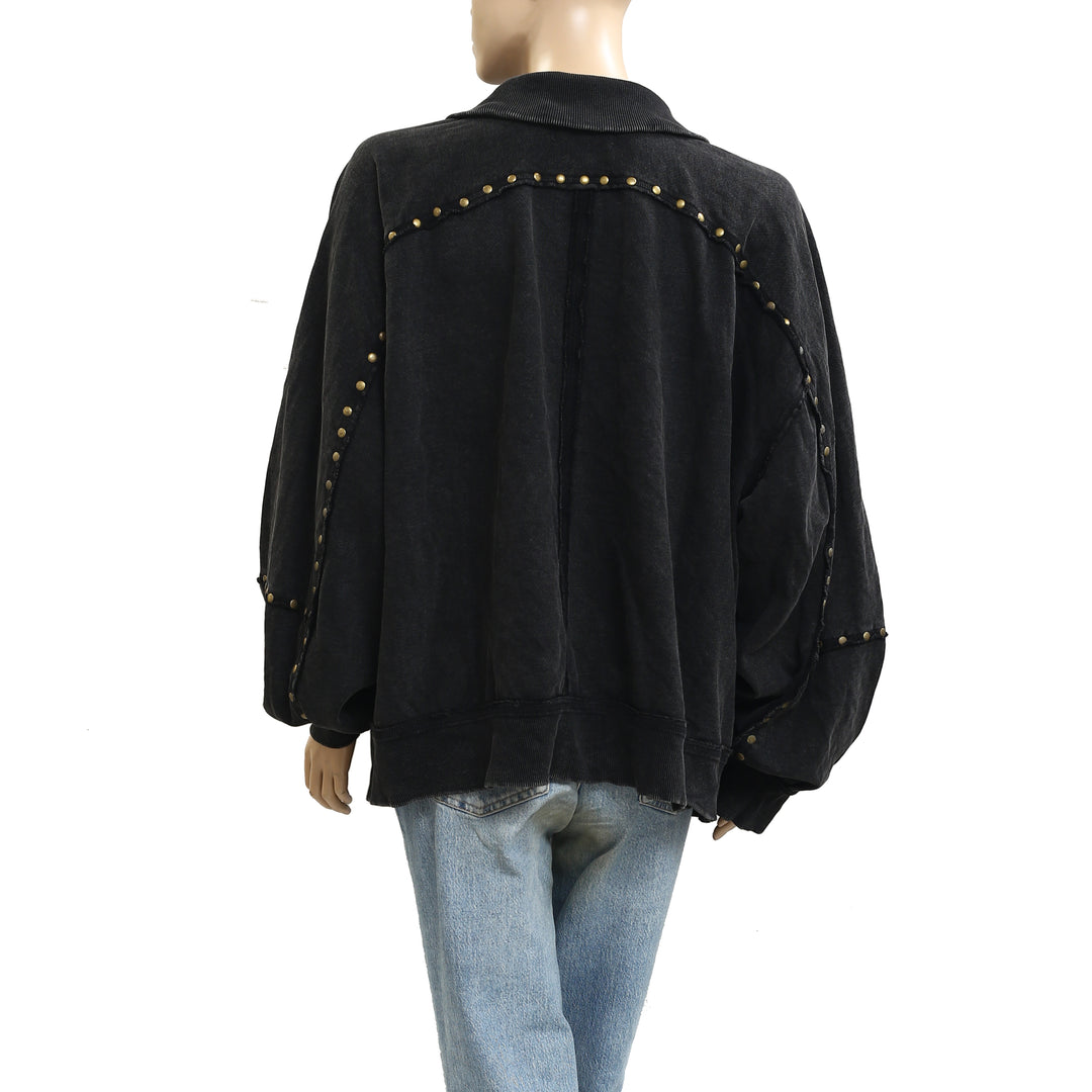 Free People We The Free Studded Pullover Sweatshirt Top