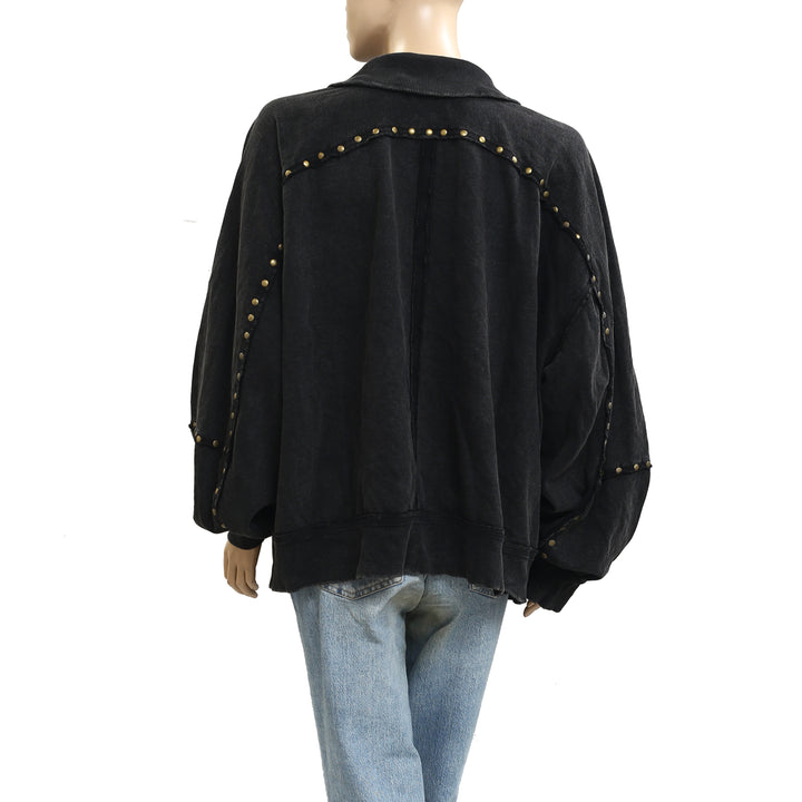 Free People We The Free Studded Pullover Sweatshirt Top