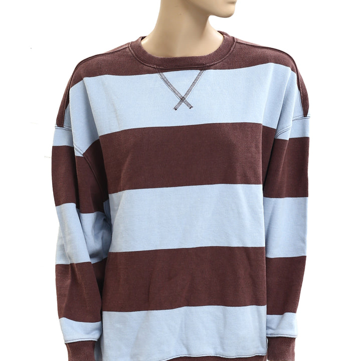 Free People We The Free Classic Strip Crewneck Sweatshirt Top