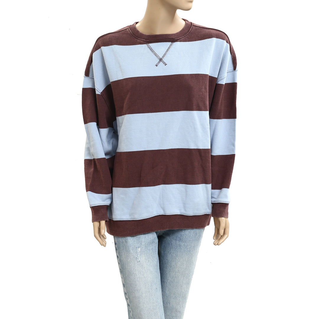 Free People We The Free Classic Strip Crewneck Sweatshirt Top