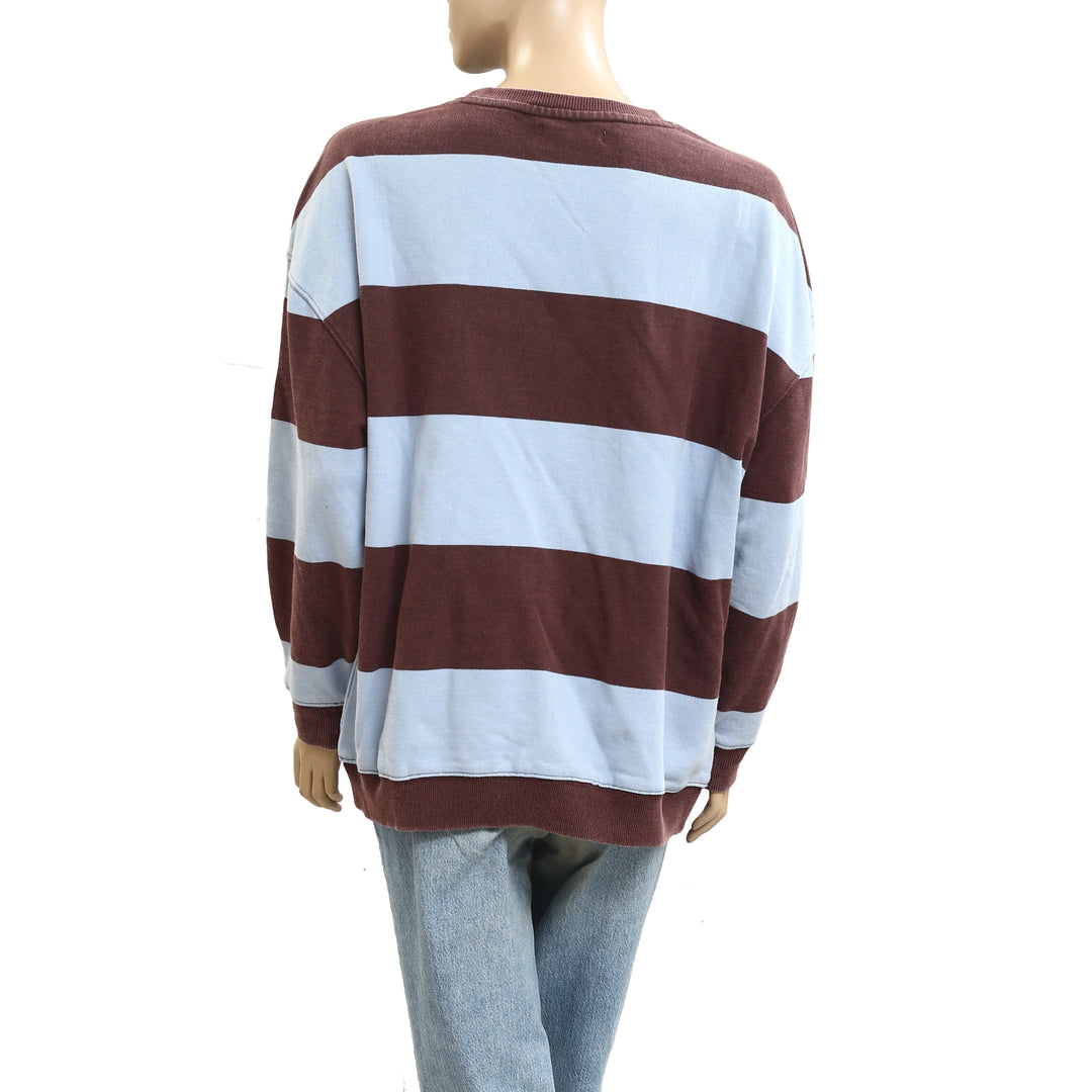 Free People We The Free Classic Strip Crewneck Sweatshirt Top