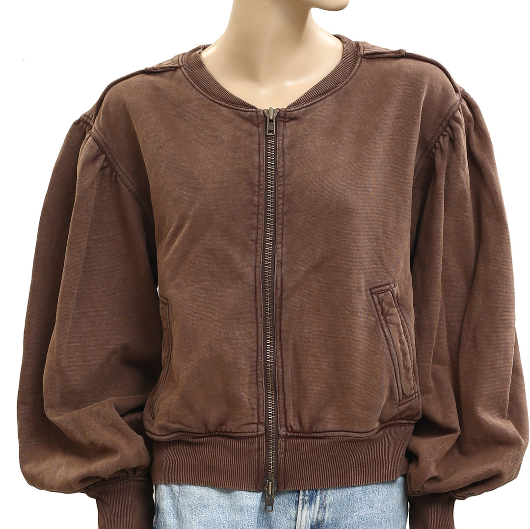 Free People Okayyy Sweatshirt Bomber Jacket Top