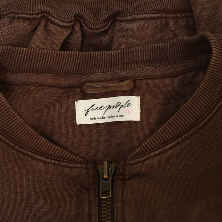 Free People Okayyy Sweatshirt Bomber Jacket Top