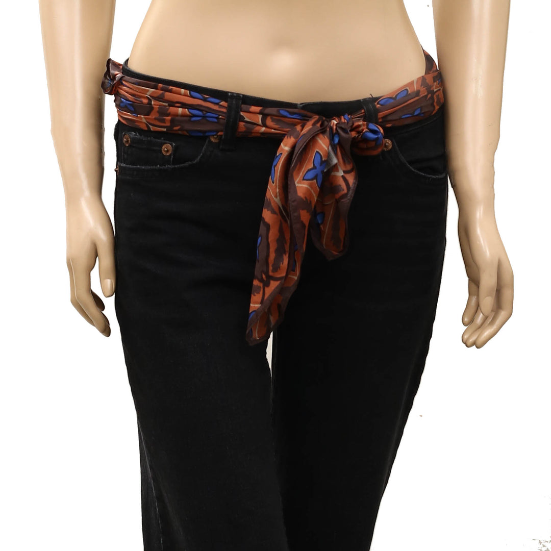 Free People So Silk Printed Bandana Scarf Tube Top Wrap Belt