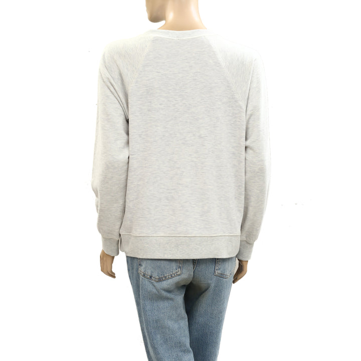 By Anthropologie Crew-Neck Graphic Sweatshirt Top