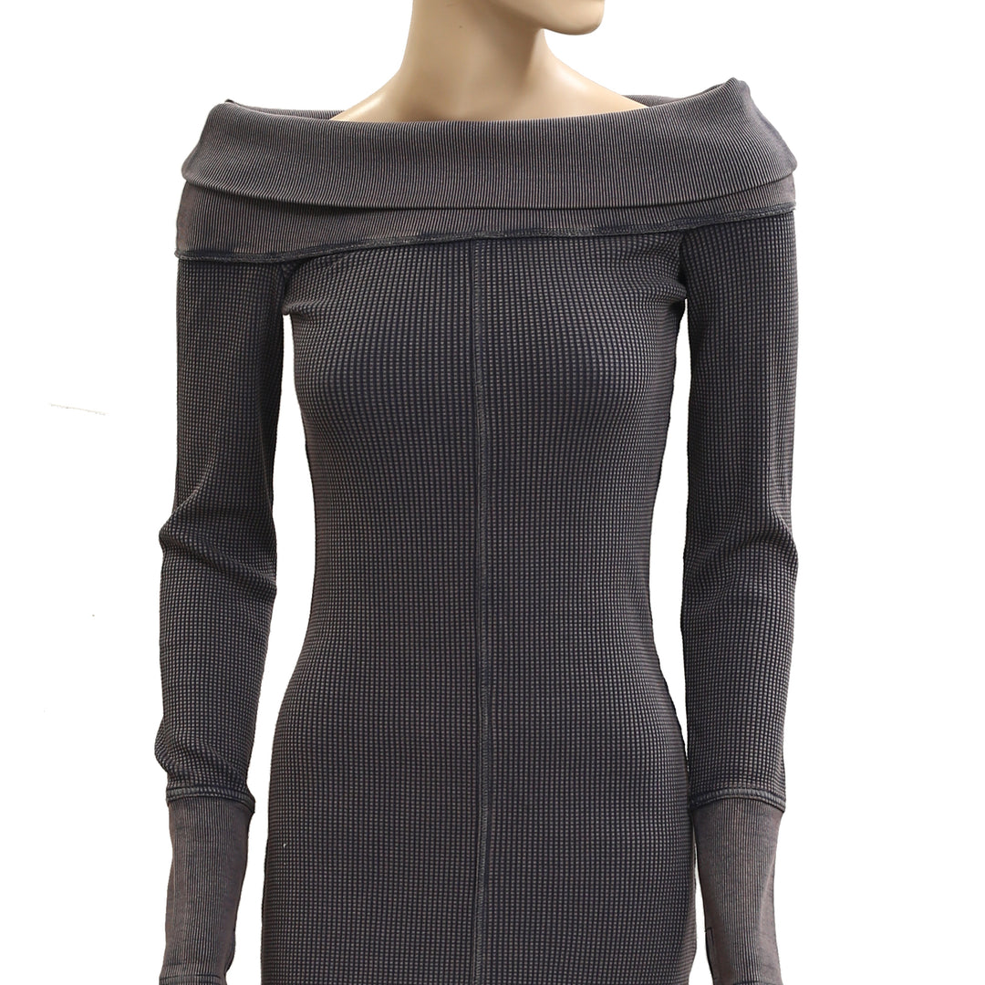 BDG Urban Outfitters off-the Shoulder Ribbed knit Midi bodycon Dress