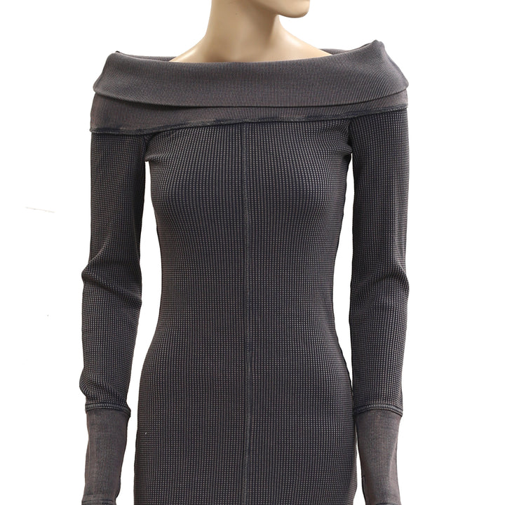 BDG Urban Outfitters off-the Shoulder Ribbed knit Midi bodycon Dress