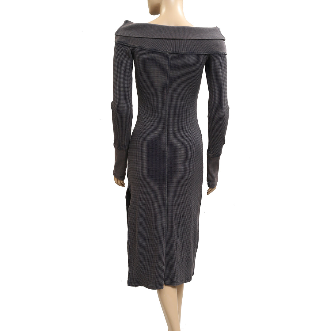 BDG Urban Outfitters off-the Shoulder Ribbed knit Midi bodycon Dress