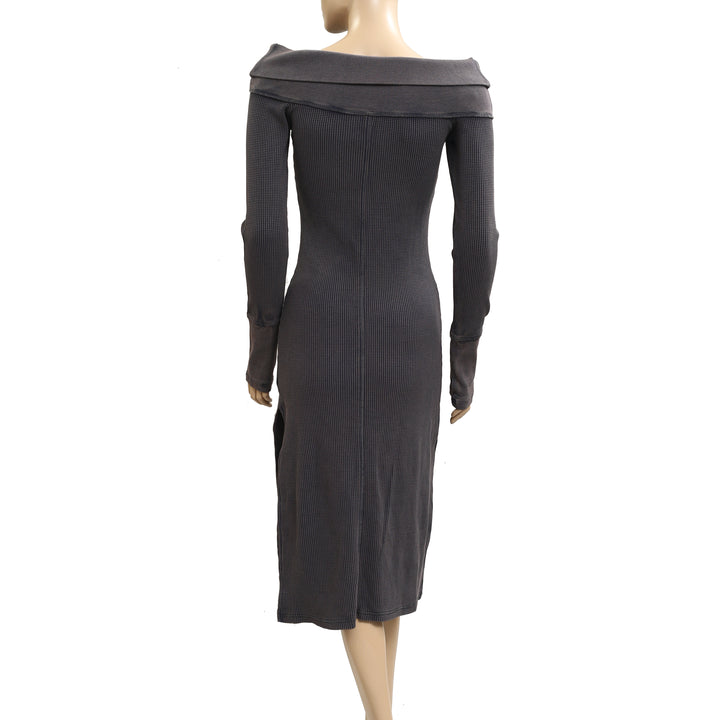 BDG Urban Outfitters off-the Shoulder Ribbed knit Midi bodycon Dress