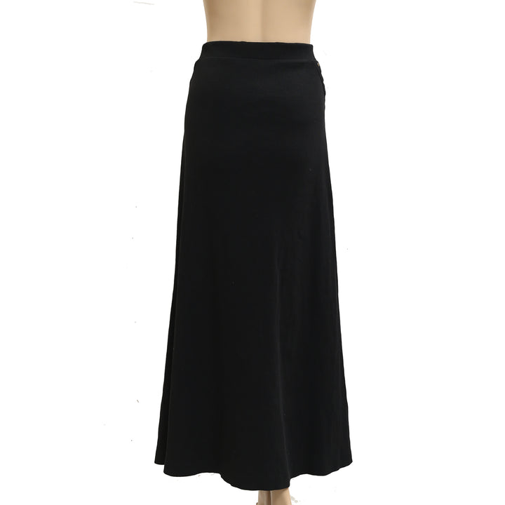 By Anthropologie Hardware Side-Slit Column Midi Skirt