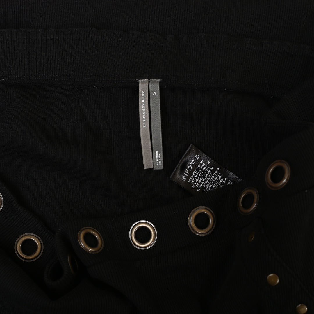 By Anthropologie Hardware Side-Slit Column Midi Skirt