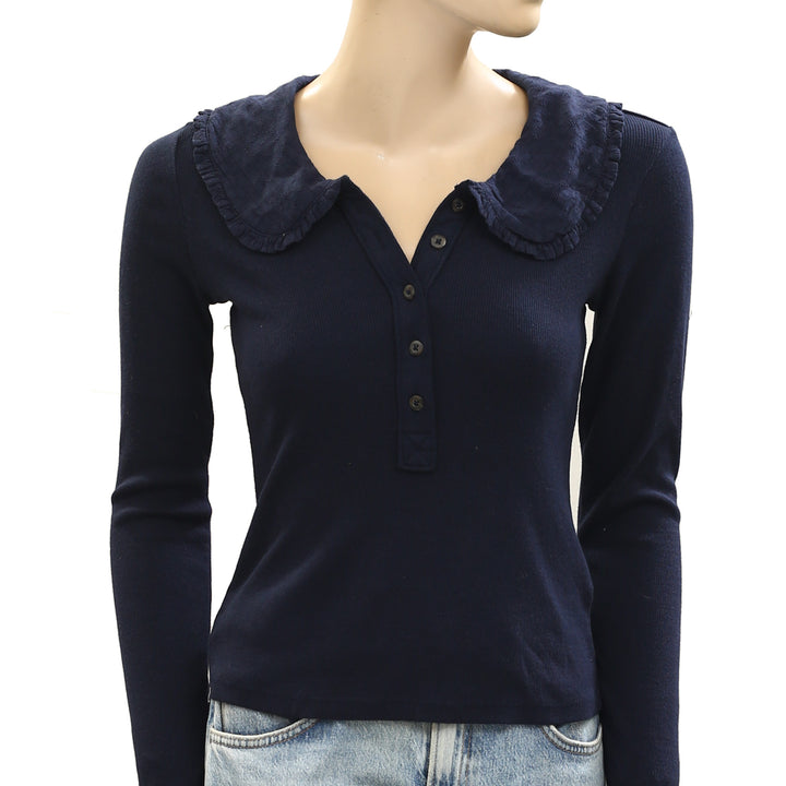 By Anthropologi Pilcro The Keira Collared Button-Front Blouse Top