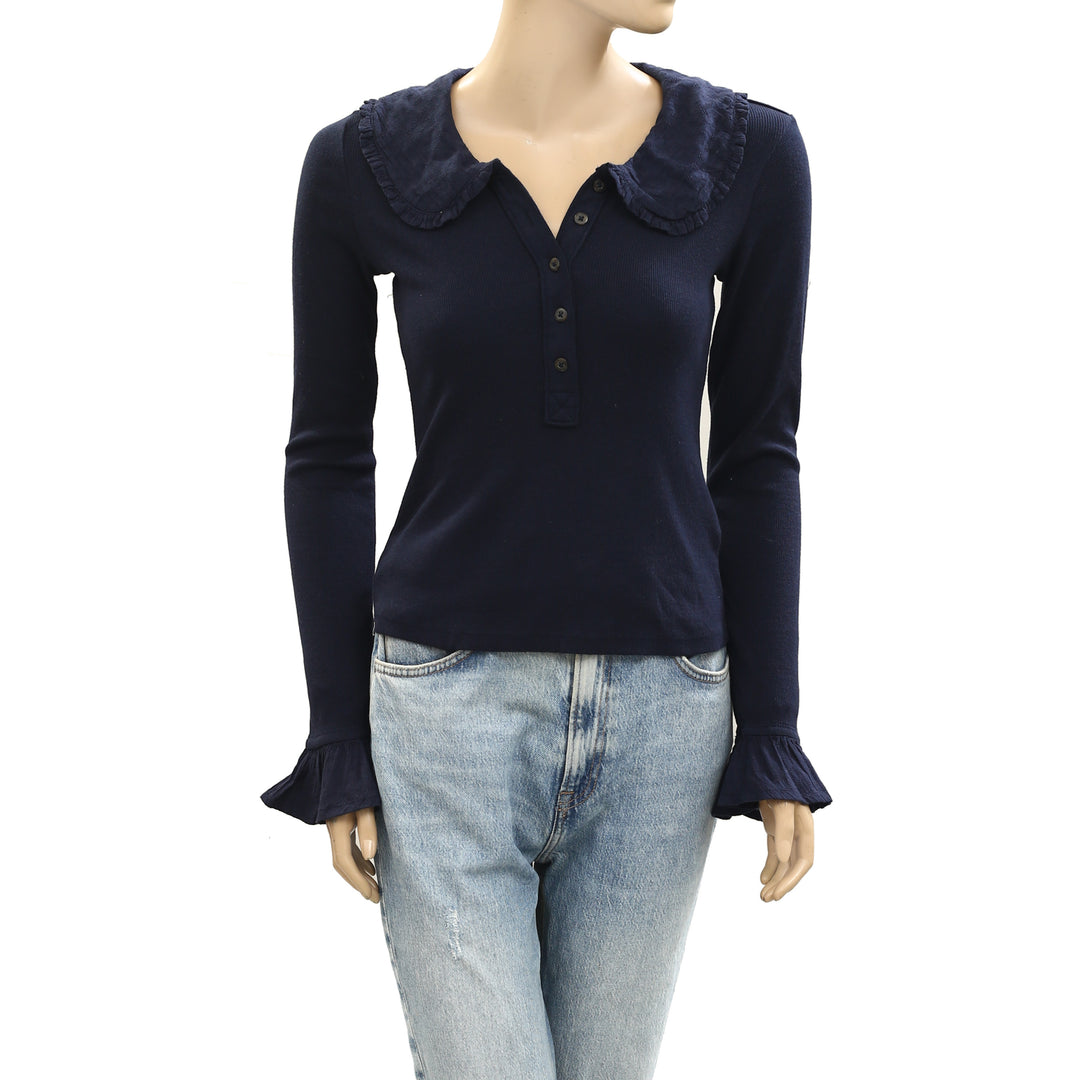 By Anthropologi Pilcro The Keira Collared Button-Front Blouse Top