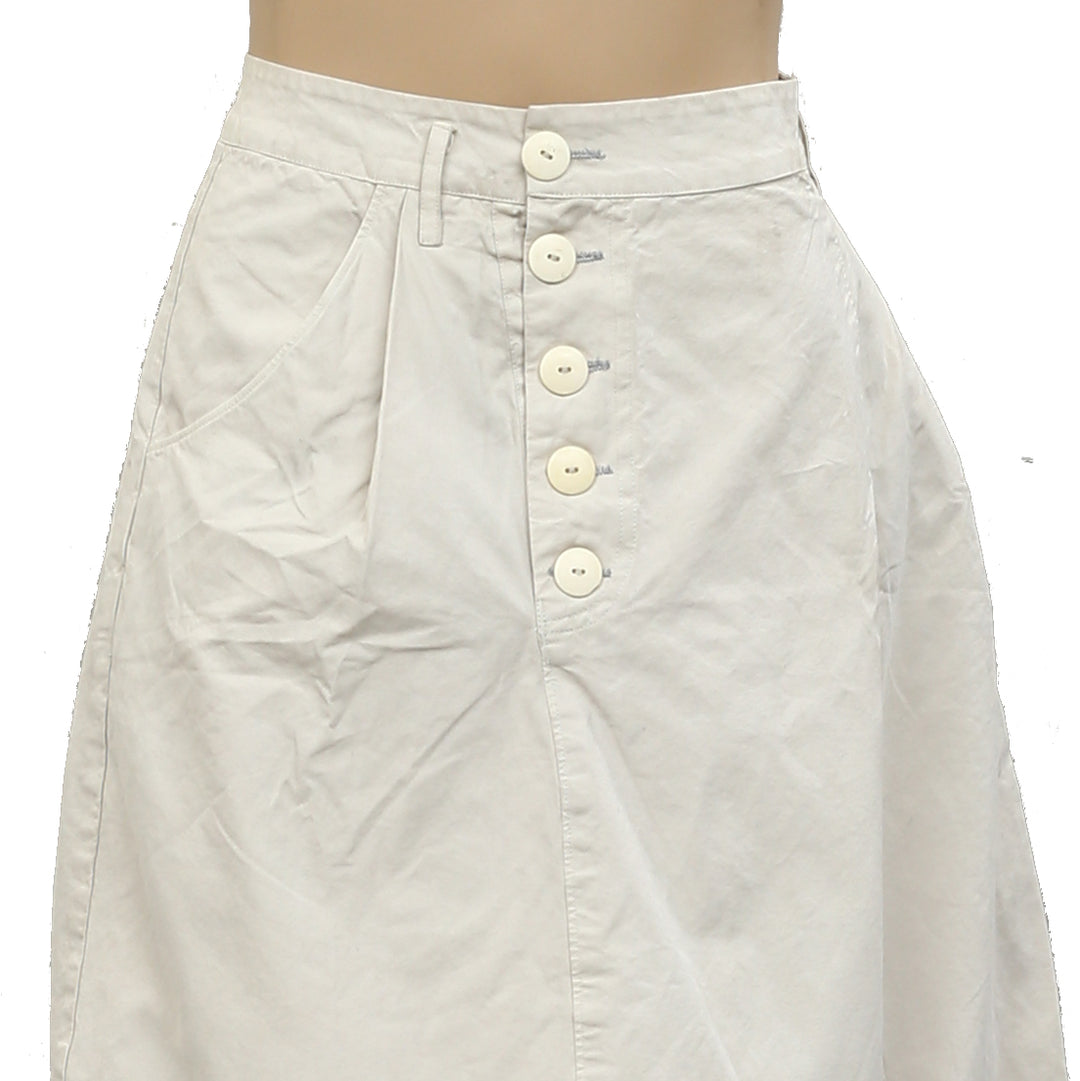 Ewa I Walla Solid Lagenlook Vintage Low Waisted Midi Skirt