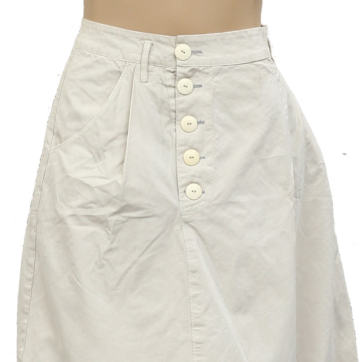 Ewa I Walla Solid Lagenlook Vintage Low Waisted Midi Skirt