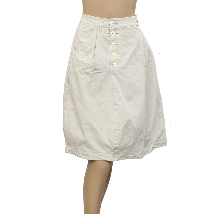 Ewa I Walla Solid Lagenlook Vintage Low Waisted Midi Skirt