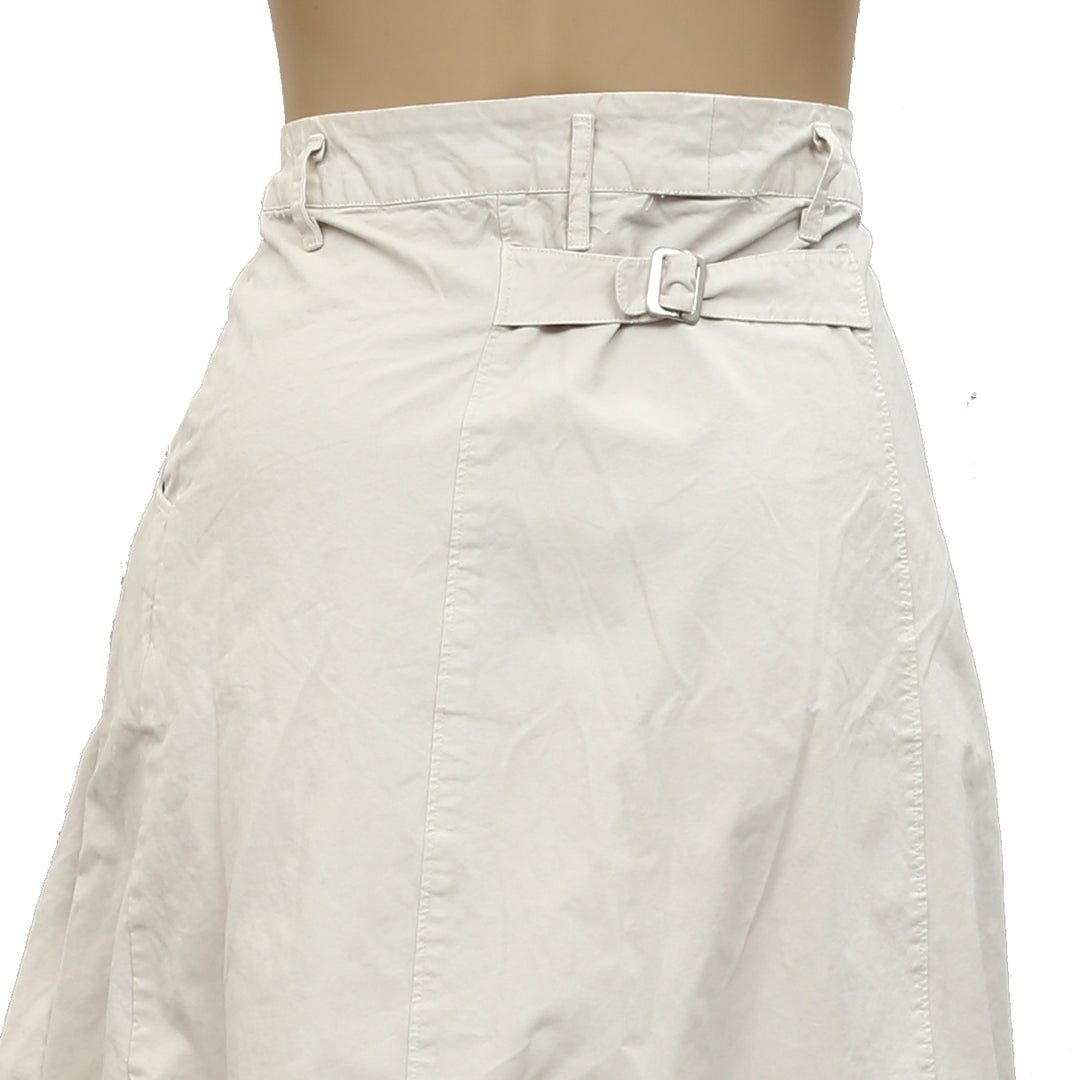Ewa I Walla Solid Lagenlook Vintage Low Waisted Midi Skirt