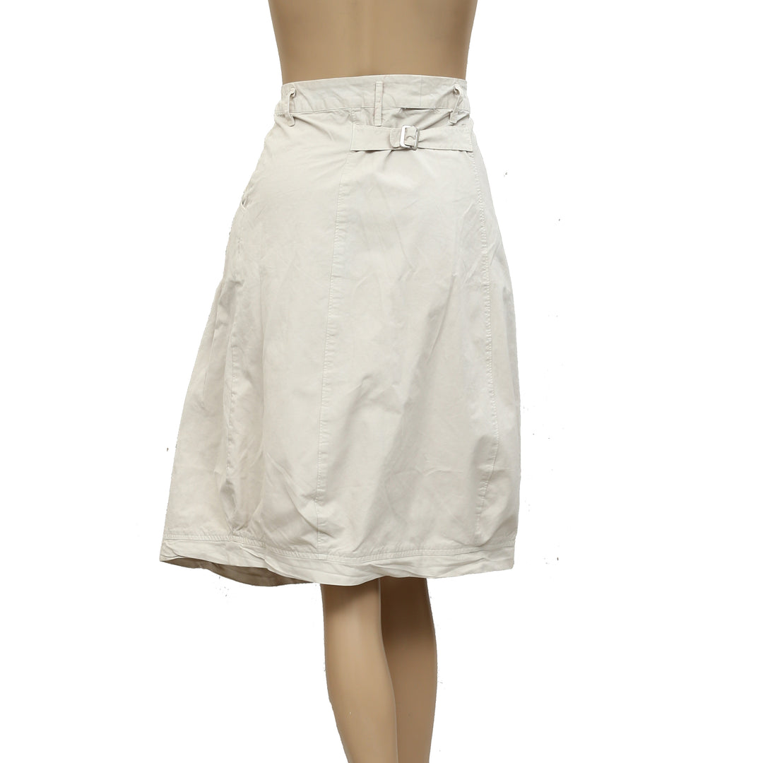 Ewa I Walla Solid Lagenlook Vintage Low Waisted Midi Skirt