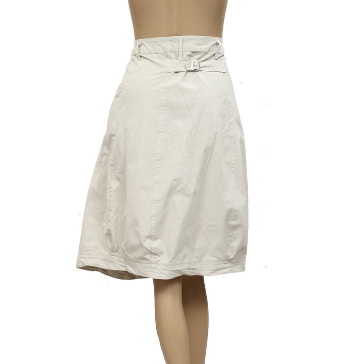 Ewa I Walla Solid Lagenlook Vintage Low Waisted Midi Skirt