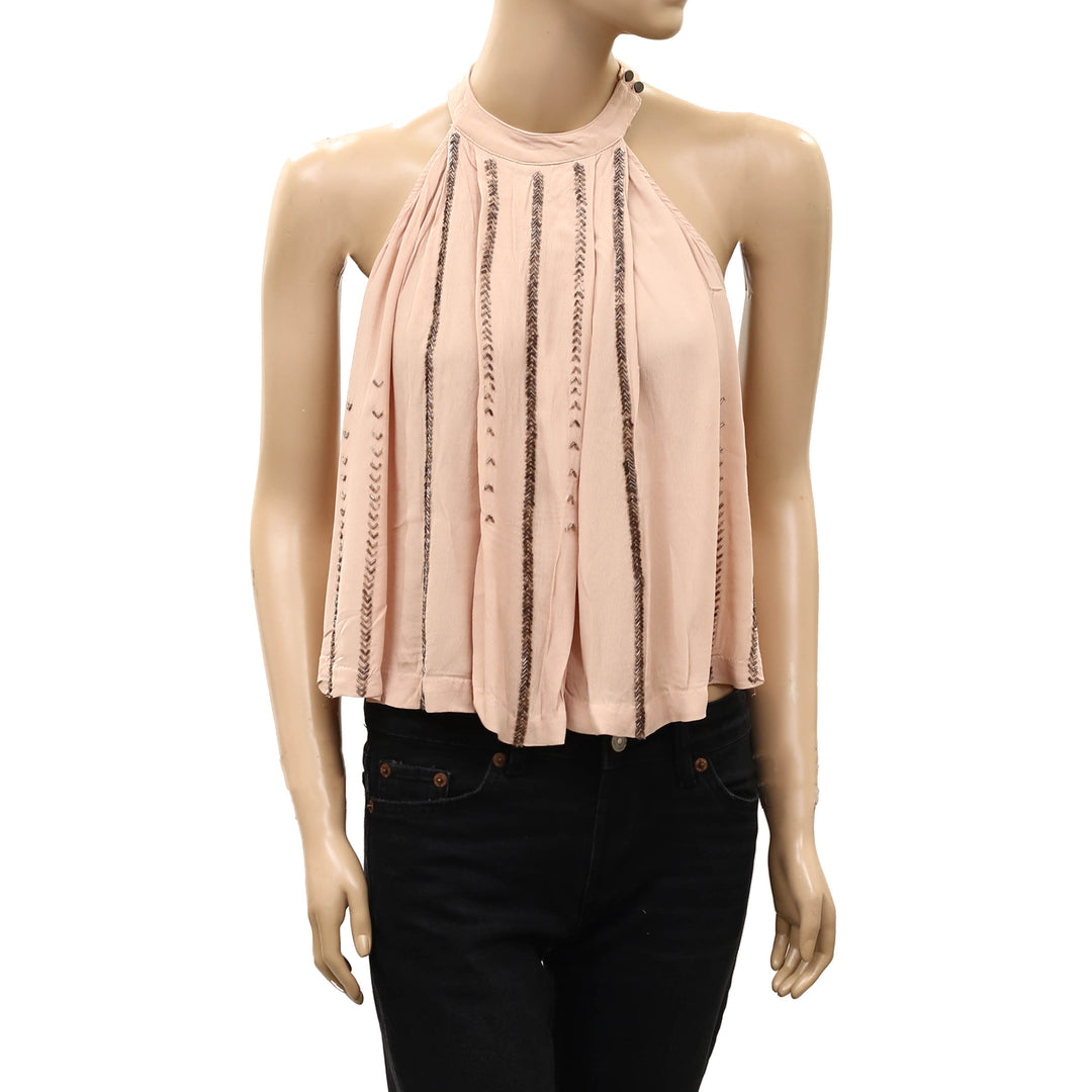 Free People Shimmer And Shine Tank Blouse Top