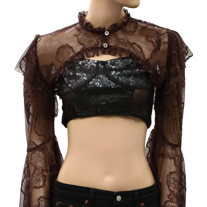 Free People Willow Lace Bolero Shrug Cropped Top
