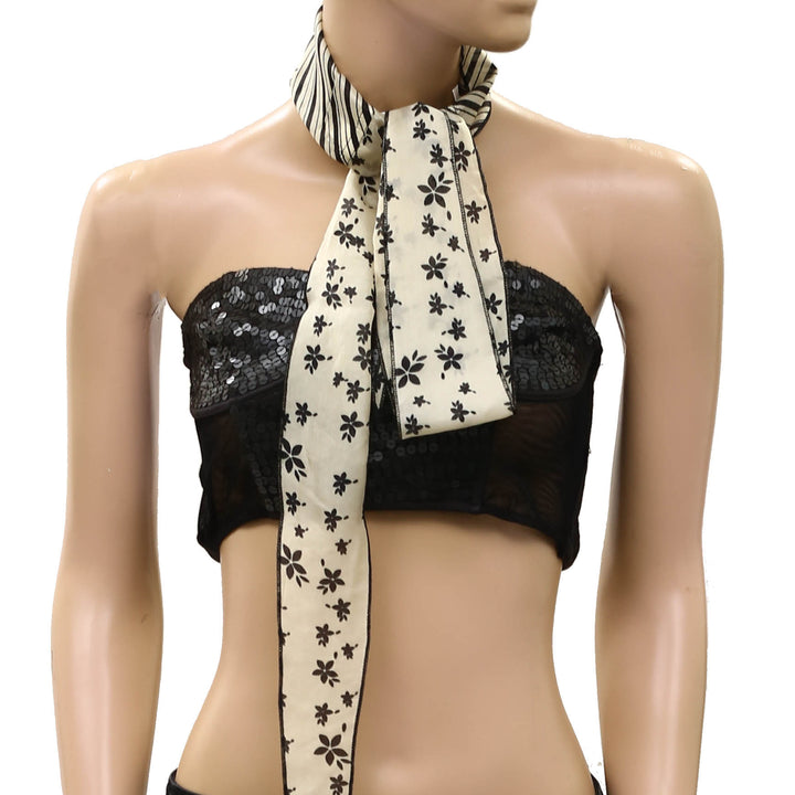 Free People Tilly Skinny Silk Convertible Scarf Neck Handbag Print
