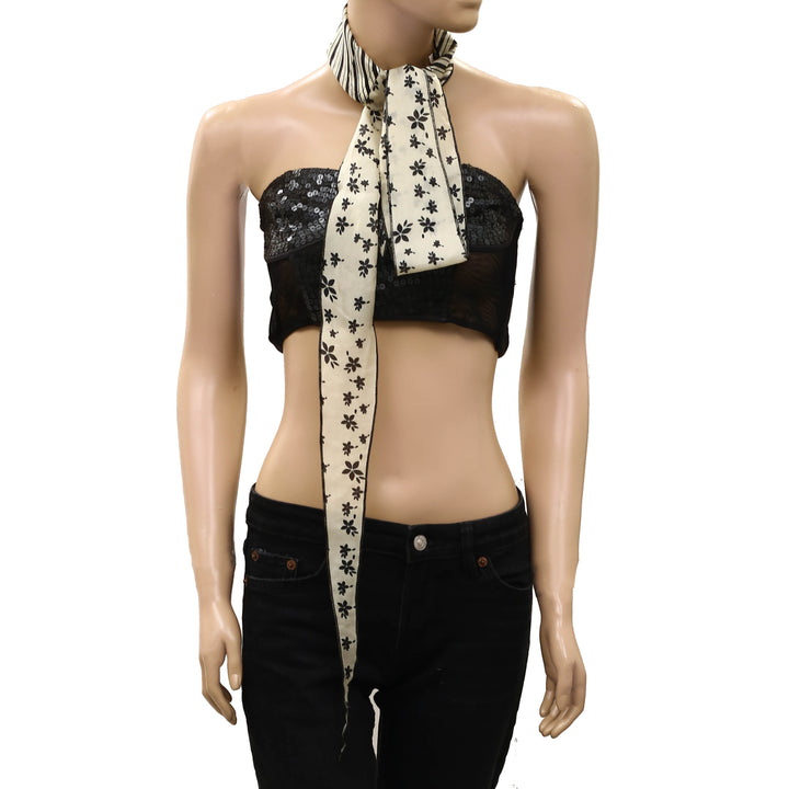 Free People Tilly Skinny Silk Convertible Scarf Neck Handbag Print