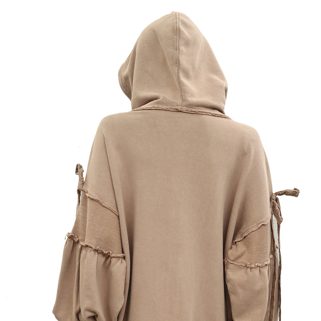 Free People Bow Girl Sweatshirt Hoodie Jacket Top