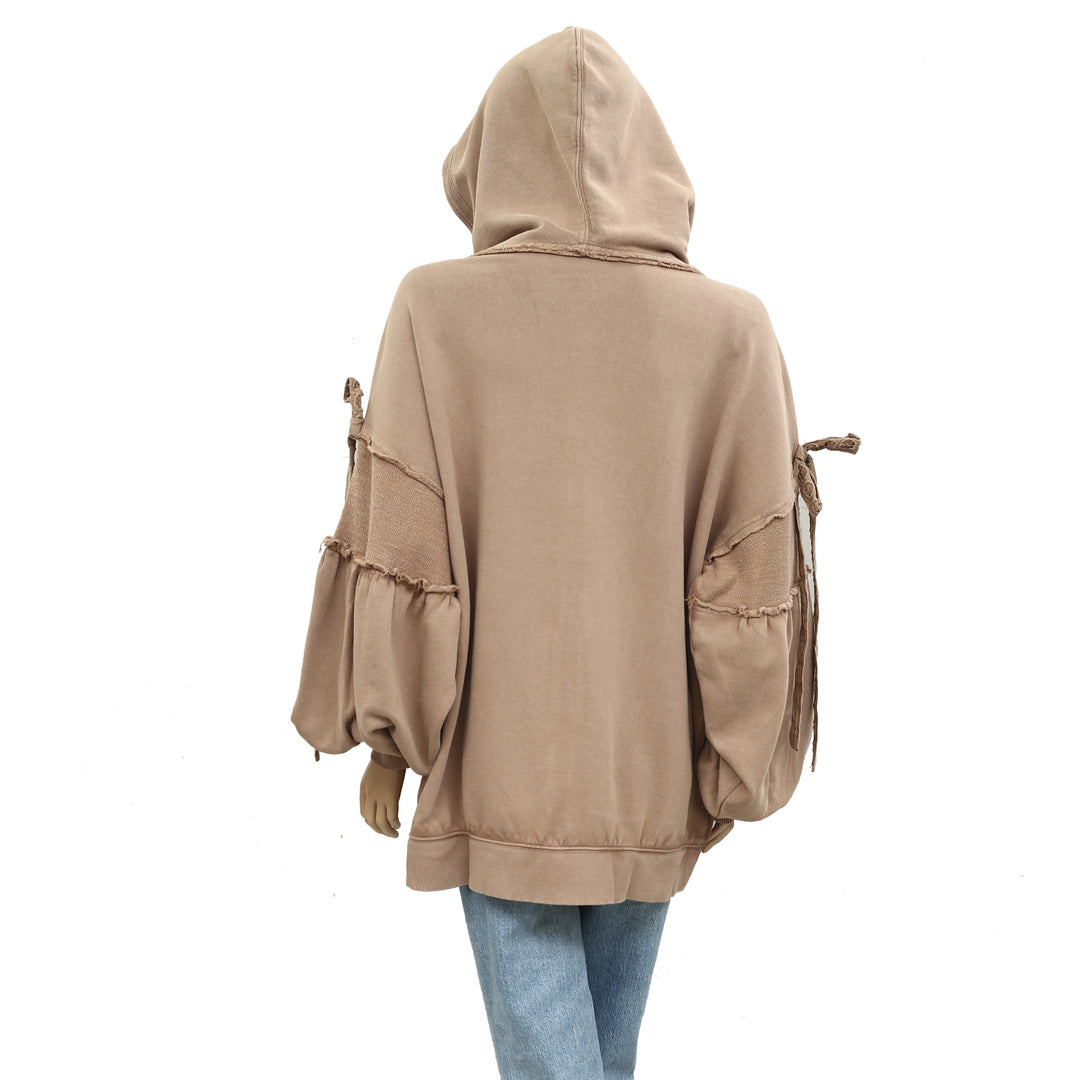 Free People Bow Girl Sweatshirt Hoodie Jacket Top