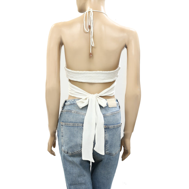 Free People Endless Summer Fly Away Halter Cropped Top