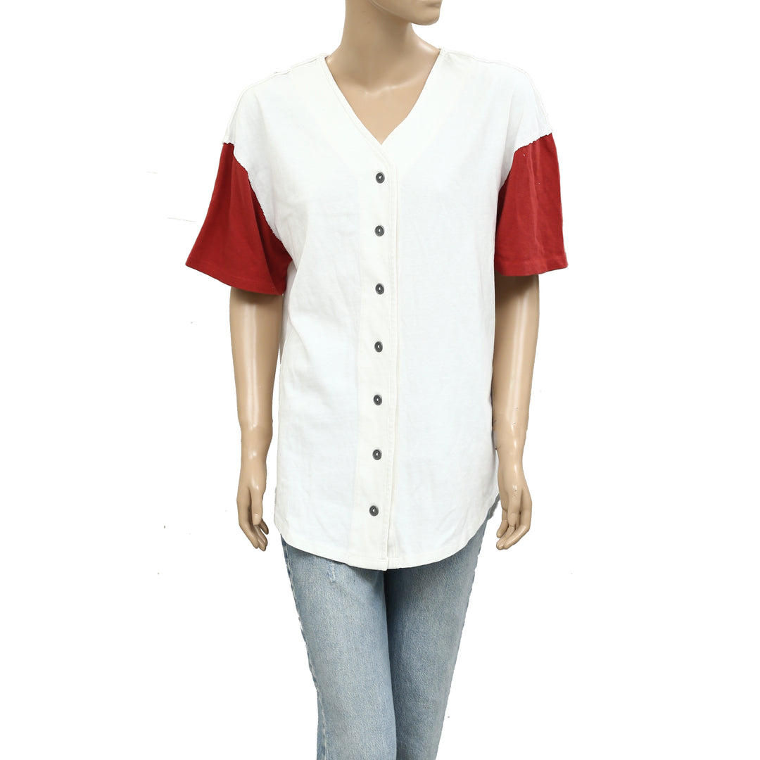 Free People We The Free Homerun Tee Shirt Top