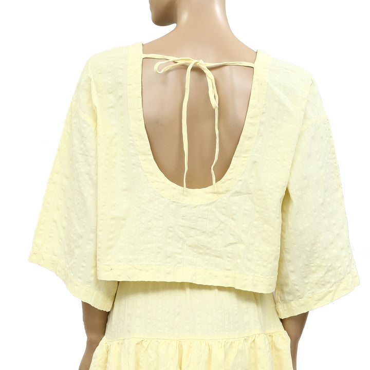 Free People Penny Seersucker Blouse Top & Midi Skirt